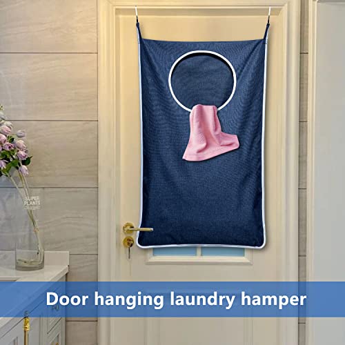 KEEPJOY XL Hanging Laundry Hamper Bag, Large 36"x22" Clothes Hanging Hamper with Strong Hooks for Dirty Clothes Laundry Storage Bag (Blue,1-Pack) - color: Blue