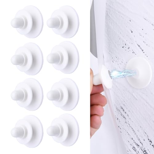 Magnetic Shower Curtain Clips, Nail-Free Sealant Glue Splash Guard Clips, Keep Curtain Liner Closed to Wall, Stop Liner from Billowing, Prevent Water Off Floor, White, Pack of 8