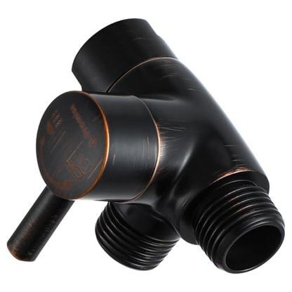 G-Promise Solid Metal 3-Way Shower Diverter Valve (Oil Rubbed Bronze) | Smooth Knob Switch, Spray Separately or Both, Anti-Leak, Easy to Install, Standard Connections, Universal Replacement Part - color: Oil Rubbed Bronze