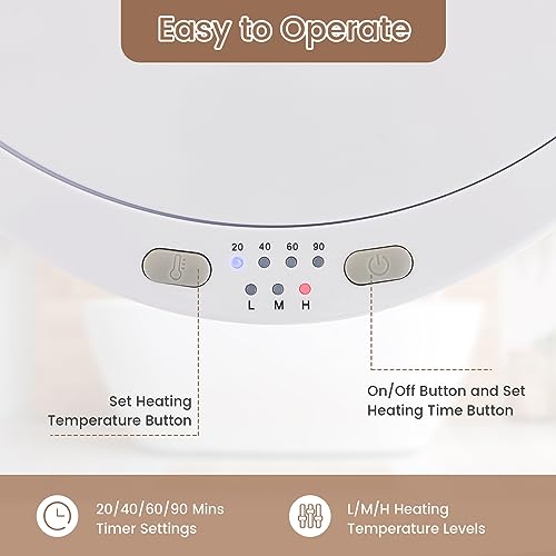 ERGOMASTER Towel Warmer Bucket, Heated Towel Warmer, Electric Towel Heater with Temperature Control and Timer, 23L Large Capacity Freestanding Hot Towel Warmer for Bathroom Spa Salon Hotel (White) - color: White