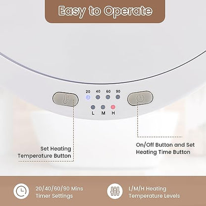 ERGOMASTER Towel Warmer Bucket, Heated Towel Warmer, Electric Towel Heater with Temperature Control and Timer, 23L Large Capacity Freestanding Hot Towel Warmer for Bathroom Spa Salon Hotel (White) - color: White
