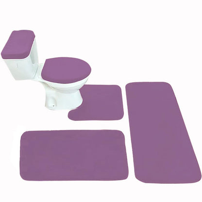 Madeals Memory Foam Long Bathroom Mat Sets and Toilet Rug Set 3 Piece and with Toilet Lid Cover and Tank Cover Set Purple - color: Purple, size: 20"x46"/20"x32"/Contour/Lid Cover/Tank Cover