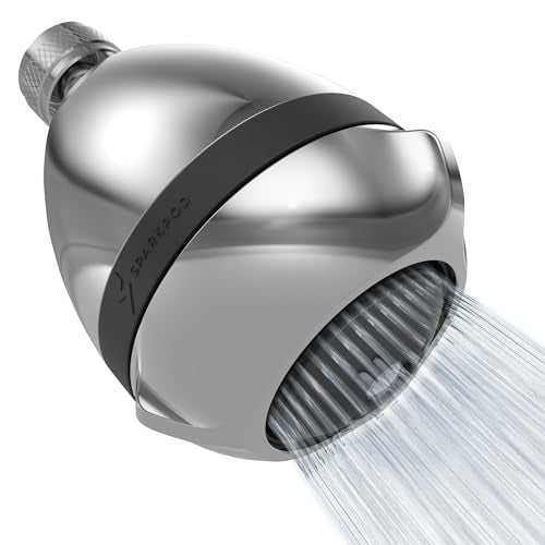 SparkPod High Pressure Shower Head, 3 Inch Fixed Showerhead, Chorme | Rain, Pulsating & Combo Modes, Helps Boosts Low Water Pressure, Anti-Clog Nozzles, Easy Install - color: 1. Luxury Polished Chrome