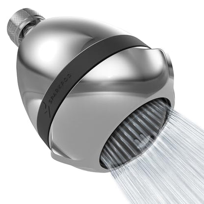 SparkPod High Pressure Shower Head, 3 Inch Fixed Showerhead, Chorme | Rain, Pulsating & Combo Modes, Helps Boosts Low Water Pressure, Anti-Clog Nozzles, Easy Install - color: 1. Luxury Polished Chrome
