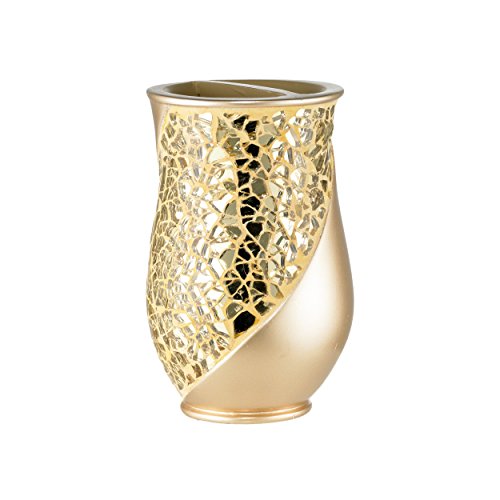 Zahari Home Sinatra Bath Tooth Brush Holder Modern Tooth Brush and Toothpaste Holder, Champagne - color: Champange, size: 4.25" x 3" x 3" Tooth Brush Holder