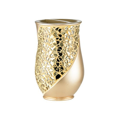 Zahari Home Sinatra Bath Tooth Brush Holder Modern Tooth Brush and Toothpaste Holder, Champagne - color: Champange, size: 4.25" x 3" x 3" Tooth Brush Holder