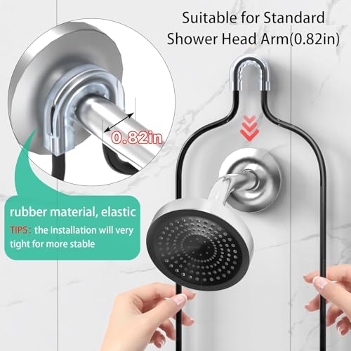 DAOYA Over the Shower Head Caddy with 2 Baskets & Soap Holder, Non-Slip Design for 0.82-Inch Showers, Black, Stainless Steel - color: Black, size: XL