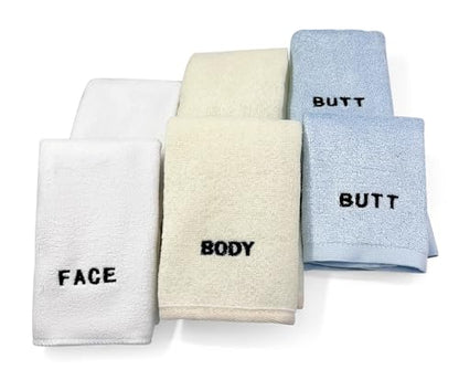 Crafty Cloth 6-Piece Washcloth Set – 3 Distinct Textures for Face, Body, & Sensitive Areas – Embroidered, Microfiber, Exfoliating Nylon, & Viscose Derived from Bamboo - 12x12