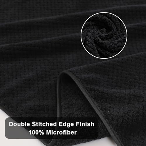 Black Bath Towels Set 35x70 Inches - Luxury 600 GSM Oversized Bath Sheet Towel,Extra Large Microfiber - Quick Dry,Highly Absorbent,Super Soft Shower Towels Spa Hotel Bathroom Towel Set (4-Pack) - color: Black Set, size: 4-Piece Set
