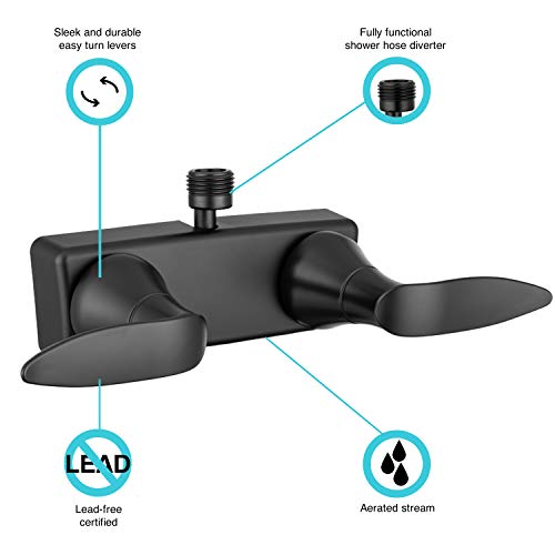 Dura Faucet DF-SA100LH-MB RV Shower Valve Diverter (Matte Black) | RV shower valve diverter - switches spout to shower head. Matte Black finish. - color: Matte Black