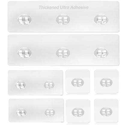 Shower Caddy Adhesive Replacement, 8 Pcs Strong Shower Shelf Adhesive, WaterProof Showers Adhesives Strip, Ad-hesive Hook for Showers, No Drilling for Bathroom Storage Shelve and Kitchen Rack - color: 8pcs Transparent