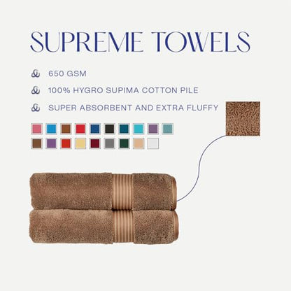 Christy Supreme Hygro 6 Piece Towel Set | Mocha Brown | 100% Luxury Supima Cotton | Ultra Soft | Super Absorbent | 650GSM | 2 Bath Towels 2 Hand Towels 2 Face Cloths - color: Mocha, size: 6 Piece Towel Set