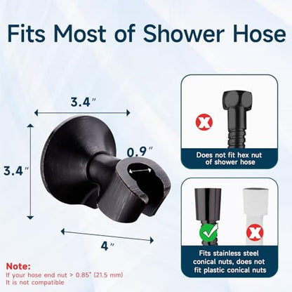 BRIGHT SHOWERS Handheld Shower Head Holder with Dual Angle Positions, Wall Suction Bracket Includes Adhesive 3M Disc, No Tools Required and Easy Installation, Oil Rubbed Bronze Finish - color: Oil Rubbed Bronze, style: Suction & Adhesive - 2 Angles