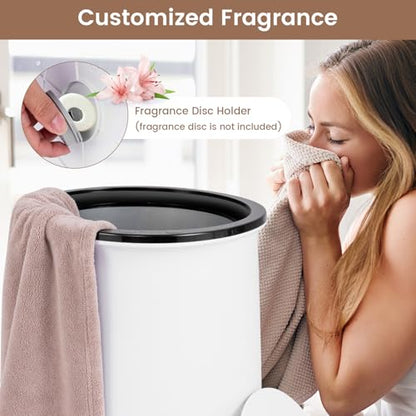 ERGOMASTER Towel Warmer Bucket, Heated Towel Warmer, Electric Towel Heater with Temperature Control and Timer, 23L Large Capacity Freestanding Hot Towel Warmer for Bathroom Spa Salon Hotel (Black) - color: Black