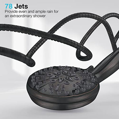 ORB High Pressure Shower Head with Handheld - Multifunctional High Flow Rain Showerhead with Extra 60" Long Hose and Adjustable Overhead Holder - Es la mejor regaderas para ducha (Oil Rubbed Bronze) - color: Oil Rubbed Bronze, style: 5 Modes