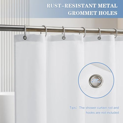Nasitos Fabric Shower Curtain Liners with Magnets 2 Pcs 54X78 Inch White | Water Repellent & Lightweight Long Stall Size Shower Curtains for Bath Tub, RV, Camper, Machine Washable - color: White, size: 54"W x 84"L (Pack of 2)