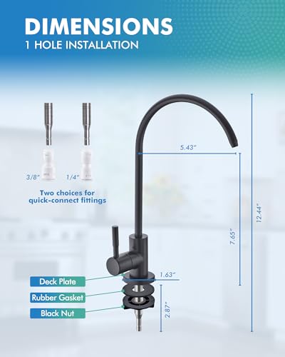 VFAUOSIT Kitchen Faucet with Pull Down Sprayer, Oil-Rubbed Bronze | cUPC and CEC Certified, Lead-Free SUS304 Steel, 3 Spray Modes, 360° Swivel, Fingerprint-Resistant Finish, Ceramic Disc Valve - color: Matte Black-03