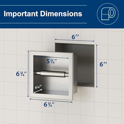 Neodrain Gold 304 Stainless Steel Recessed in Wall Toilet Paper Holder | Rustproof,Durable construction, Space-saving, Built-in Wall toilet paper Holder for Bathroom & RV - color: Gold, size: 6X6In