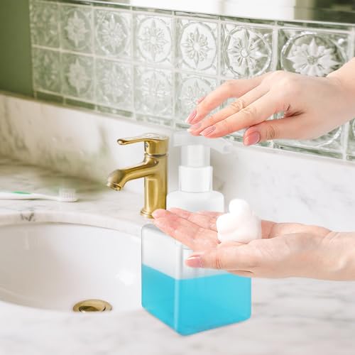 3 Pack Foaming Soap Dispenser Empty Plastic Foam Pump Bottle Refillable Foam Soap Bottle Dispenser for Shampoo Liquid Soap Face Wash (Clear, 250ml/8.3oz) - color: Clear, size: 250 ml