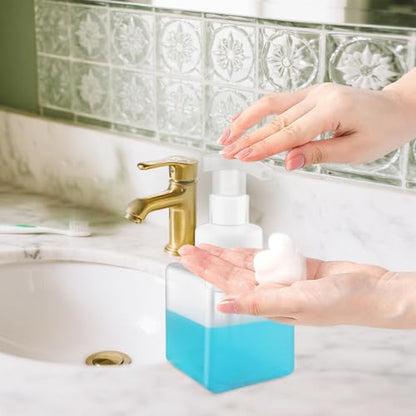 3 Pack Foaming Soap Dispenser Empty Plastic Foam Pump Bottle Refillable Foam Soap Bottle Dispenser for Shampoo Liquid Soap Face Wash (Clear, 250ml/8.3oz) - color: Clear, size: 250 ml