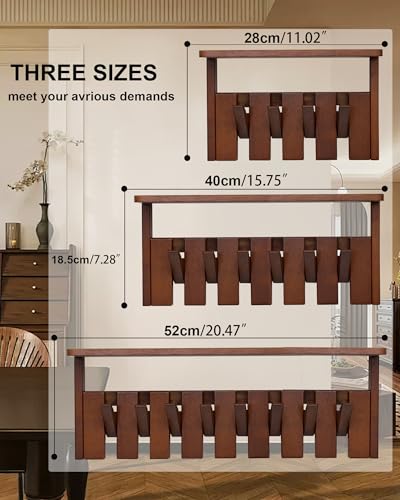 Wooden Coat Rack Wall Mount with Shelf, Heavy Duty Entryway Organizer with 6 Hooks,Coat Hooks Hanger for Coats, Hats, Bags & Towels, Walnut Wall Hanger for Hallway, Bedroom, Kitchen (6 Hooks) - size: 6 Hooks