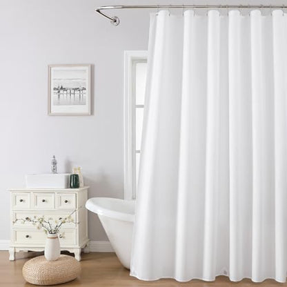1 Pack Water-Repellent Fabric Shower Curtain Liner, 72x72 White | 100% polyester, 3 Magnets, Rustproof Grommets&Weighted Hem, quick-dry,machine washable, hotel quality for Standard bathroom - color: White, size: 72"W x 72"L (Pack of 1)