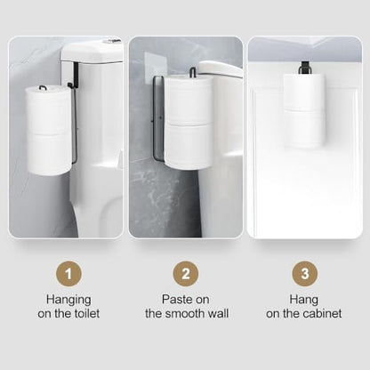 Over The Tank Toilet Paper Holder Bathroom Wall Mount（1 Pcs） | Toilet Paper Roll Holder for 2 Roll Tissue Brushed Nickel Self Adhesive Toilet Paper Storage Stainless Steel - color: G:hold 2 Rolls Tissue(1pcs,black)