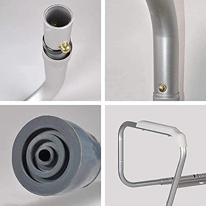 Grab Bars Toilet Grab Bars Free Standing Toilet Safety Surround Frame Chair Adjustable Aluminum Alloy Bathroom Anti-Slip Rail Handrail for Elderly Pregnant Disabled