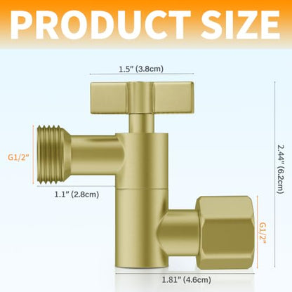 All Metal Shower Head Elbow Adapter, Adjustable Shower Head Extension Adapter Shower Arm Extension Connector for Showerhead, Wall Mounted - Brushed Gold - color: Brushed Gold