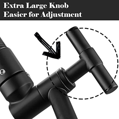 Shower Head Extension Arm - 13'' Shower Arm Extension for Rain & Handheld Shower Head, Height & Range Adjustable Shower Extension Arm with Locking Nuts, G1/2 Universal Connector, Matte Black - color: Matte Black
