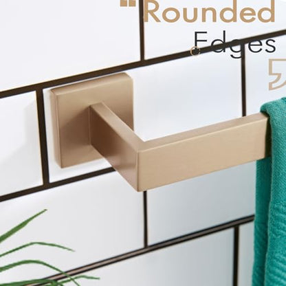 KOKOSIRI 16-Inch Towel Bar for Bathroom Wall Kitchen Towels Holder Wall Mount SUS304 Stainless Steel Towel Rack, Champagne Bronze B4003CPG-L16 - color: Champagne Bronze, size: 16-Inch