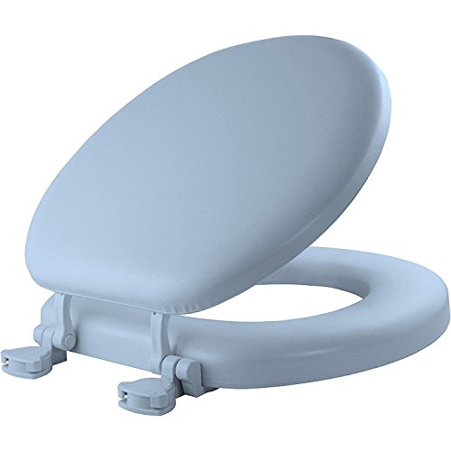 Mayfair 13EC 034 Soft Cushioned Toilet Seat, 1 Pack Round, Sky Blue - color: Sky Blue