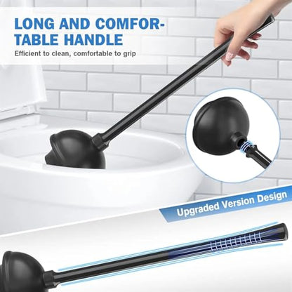 Plunger and Brush Heavy Duty Toilet Plunger Set with Ventilated Holder 2-in-1 Bathroom Cleaning Combo with Modern Caddy Stand - color: A