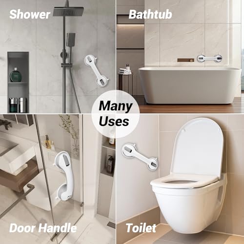 11 Inch Suction Grab Bars for Bathtub Shower, 2 Pack Heavy Duty No Drill Bathroom Safety Handles with Double Locking Suction Cups, Non Slip Shower Grab Bar for Seniors, Elderly, Pregnant Women