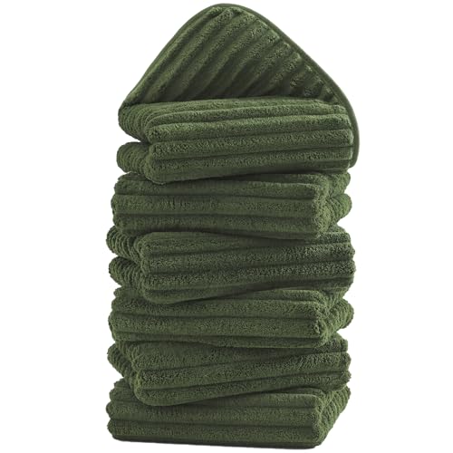 6 Pack Microfiber Hand Towels for Bathroom, 16"x30", Olive Green | Soft Touch, Highly Absorbent, Quick Dry, Lint Free, Hanging Loop, Lightweight Towels for Guest Bath, Gym, Travel & Kitchen - color: Olive Green