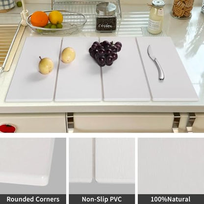 Stone Dish Drying Mat - Large Foldable Marbled Quick Drying Dish Mats, Stone Coasters Set of 4 Collapsible Ultra Absorbent Diatomaceous Earth Mats for Kitchen Counter Bathroom (White-4Pcs) - color: White-4Pcs