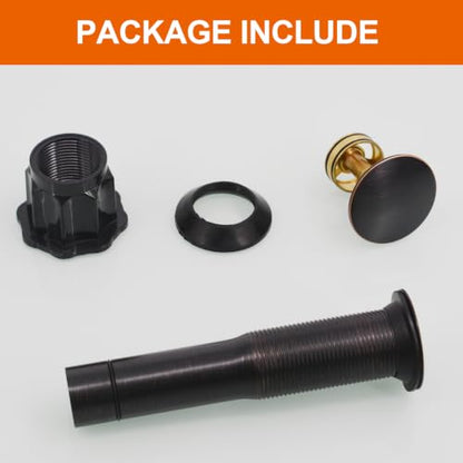 Bathroom Sink Drain Without Overflow, Oil Rubbed Bronze Bathroom Sink Stopper for Vanity Vessel Sink, Rapid Draining Stainless Steel Pop Up Drain with Hair Catcher Anti-Clog Strainer - color: Oil Rubbed Bronze