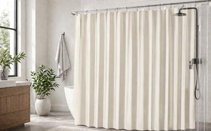 EHZNZIE Cream Shower Curtain Liner 72x72, PEVA Waterproof Bath Curtain, No Chemical Smell, 3 Weighted Magnets, Durable with Rustproof Metal Grommets - color: Cream, size: 72"W x 72"L (Pack of 1)