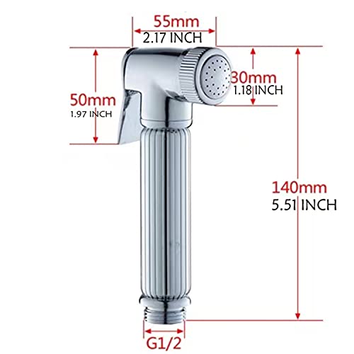 Solid Brass Handheld Bidet Sprayer Toilet-Adjustable Water Pressure Control with Bidet Hose for Feminine Wash Bidet Faucets Sprayer for Kitchen and Toilet Cleaning