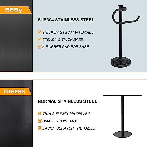 17 Inch Oil Rubbed Bronze Stand Towel Bar Hanger Hand Towel Bar Bathroom Vanity Countertop Towel Holder Free Standing Stainless Steel Towel Ring Hardware Accessories Towel Rack - color: Bronze