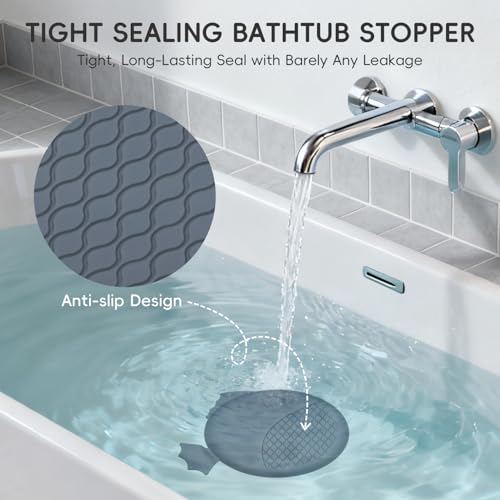 Shower Hair Drain Catcher & Bathtub Drain Stopper Set, 4.4" | Reversible Flip Clean, Anti-Clog Mesh, Fast Drainage, Anti-Slip Base, Rust-Proof, for Bathtub & Shower Drains, Patented - color: Gray Silver