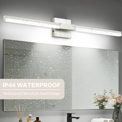 SOLFART Vanity Lighting Fixtures Dimmable: Brushed Nickel 32-Inch Detachable 4-Way Light Direction Bathroom Light Fixtures Over Mirror ETL IP44 - color: Brushed Nickel-6000K, 5-Step Brightness Control, size: 32 inch