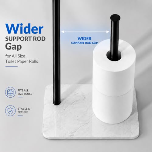 Toilet Paper Stand - Extra Heavy Duty Marble Base Toilet Paper Holder Stand - color: Marble White