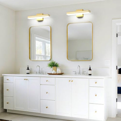 SineRise 16-Inch LED Modern Bathroom Vanity Light Bar, Gold Modern Acrylic Bathroom Wall Lighting Fixtures Over Mirror (Cool White 6000K) - color: Gold-Cool White, size: 16-Inch