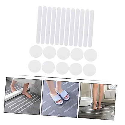 LIFKOME 22Pcs Transparent Non Skid Bathroom Stickers Self Adhesive Non Slip Decals for Bathtubs Showers and Ladders Easy Installation for Safety Smooth Surfaces