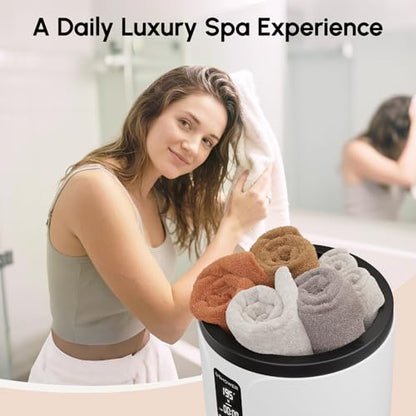 USHOWER Towel Warmers for Bathroom, 20L Large Towel Warmer Bucket for Spa | LCD Screen Display Time&Temperature, Auto Shut-Off Towel Heater Fits Two 40"x70" Oversized Towels, Blankets, Bathrobes, PJ’s - size: Plus