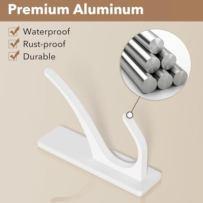 pickpiff White Self-Adhesive Hook, 13LB Hanger for Coat/Towel, 10 Pack - color: White, size: 10 Pack