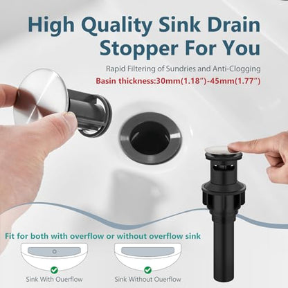 Brushed Nickel Bathroom Sink Faucet,Single Handle 4 Inch Centerset | Single-Handle RV Bathroom Faucet Fits 4-Inch Centerset Sinks,Includes Hot And Cold Supply Lines And A Matching Pop-Up Drain - color: Brushed Nickel