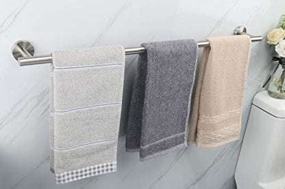 TocTen Bath Towel Bar - Thicken SUS304 Stainless Steel Bathroom Towel Holder, Towel Rod for Bathroom Heavy Duty Wall Mounted Towel Rack Hanger (33IN, Brushed Nickel) - color: Brushed Nickel, size: 33IN