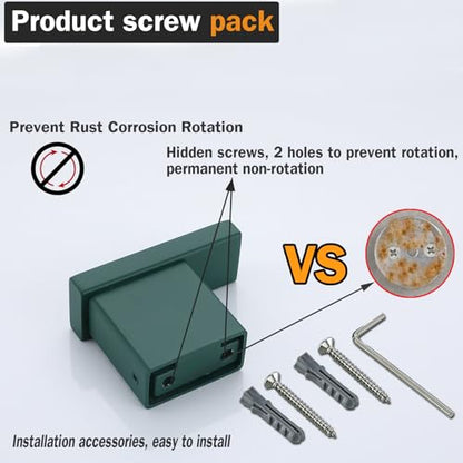 RANDOM Dark Green Towel Hooks for Bathrooms Square Shower Hooks Stainless Steel Wall Mount Coat Hooks.96009-8DKG - color: Single Hook-Dark Green